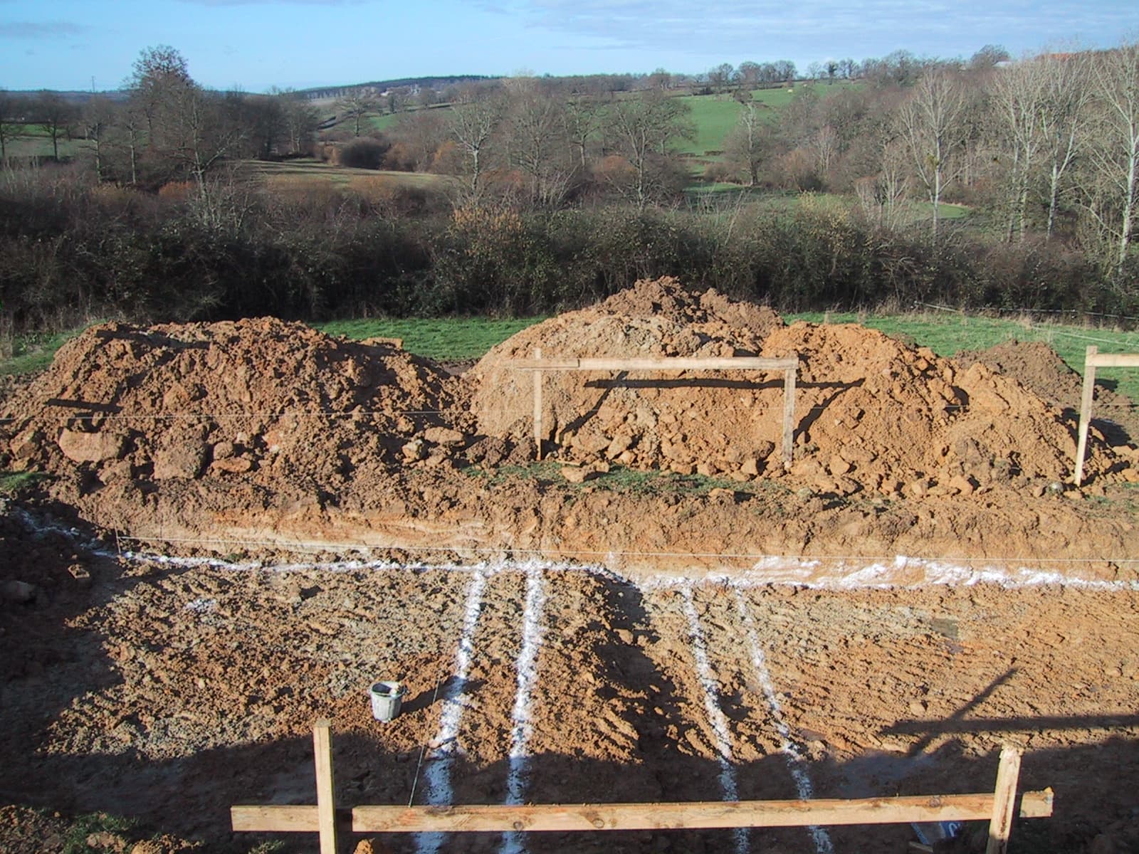 Bouwplaats van de fundering van de Héberge (1/2)